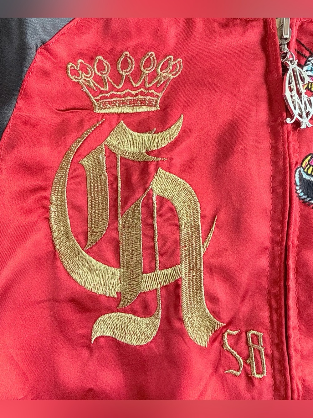 Christian Audigier Kids Y2K Panther Satin Bomber Jacket Boys 5/6 (Fits Like 8) - Picture 5 of 16